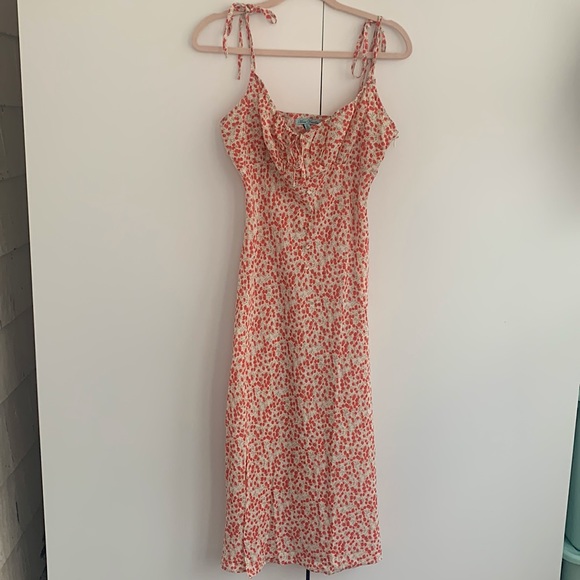 Showpo California Midi Dress in Red Floral. Size 10. - Picture 2 of 6
